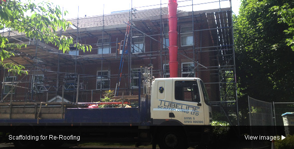 Image of Scaffolding for renewal or repair of roof