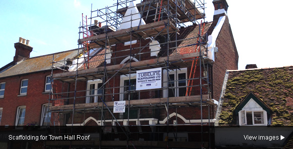 Image of Scaffolding for renewal or repair of roof